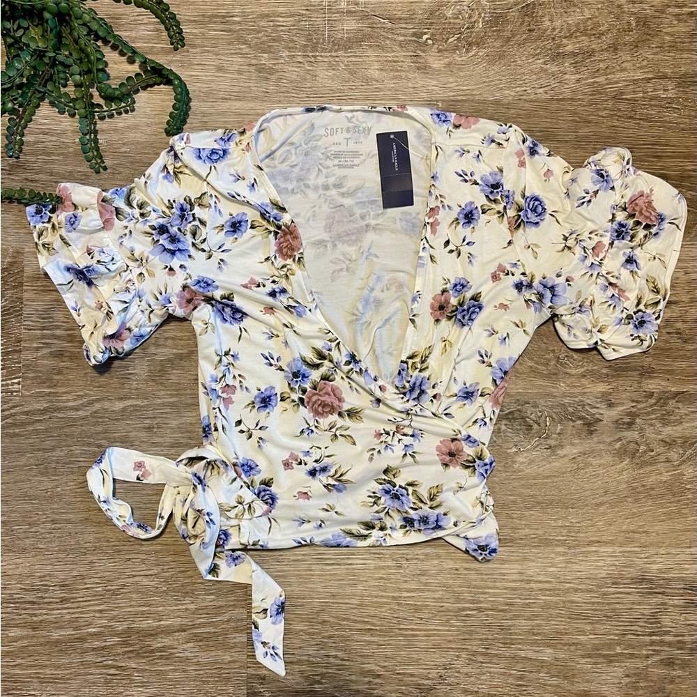 American Eagle Outfitters Wrap Blouse